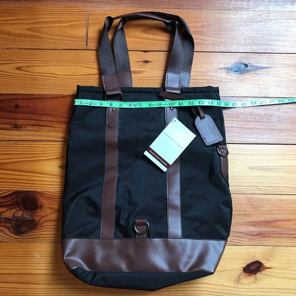 Adrienne Vittadini Black Brown Travel Carry On Bag, NWT, 15” x 18”